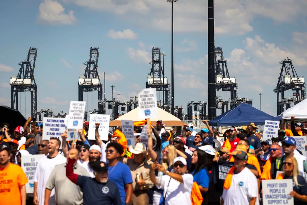 Harris and Trump find common enemy to blame for port strike