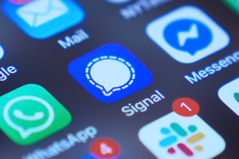 Signal app on a smartphone is seen on a mobile device screen Tuesday, March 25, 2025, in Chicago.