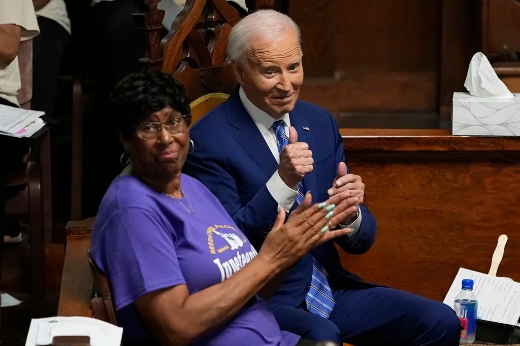 Biden takes swipes at Trump in Juneteenth speech