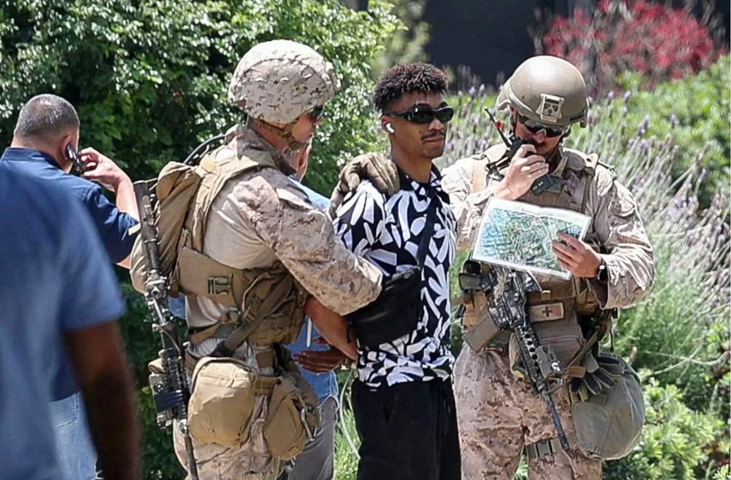 Marines detain first civilian after being deployed to Los Angeles