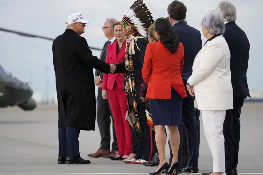 Indigenous leader was ‘filled with rage’ before ‘intense’ talk with Trump on G7 tarmac
